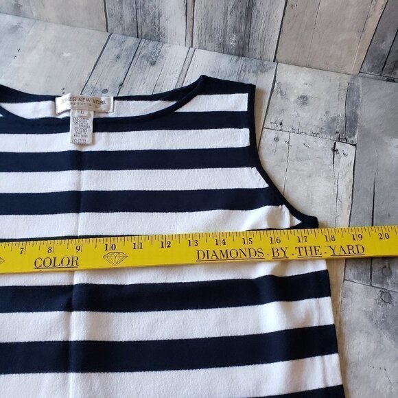 Jones New York - Blue and White Striped Top - Size L - Picture 3 of 5